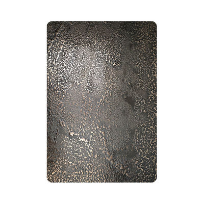 Mühlrand-maserte dekorative Edelstahlblech-Wand 304 alte schwarze Bronzeedelstahl-Platte