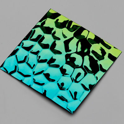 201 Farbe Pvd dekoratives Edelstahlblech Wasser Ripple Wave gestanztes Metallblech
