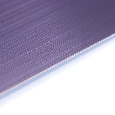 BIS-Bürste aus Edelstahl PVD-Farbbeschichtung Lila 304 Edelstahl-Haarlinienplatte