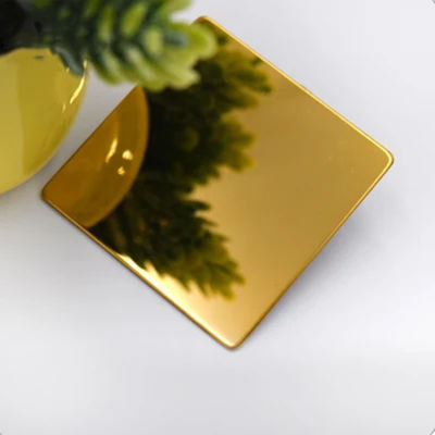 Titangoldfarbe beschichtete Edelstahlblech-Spiegel-Ende besonders anfertigen Größe
