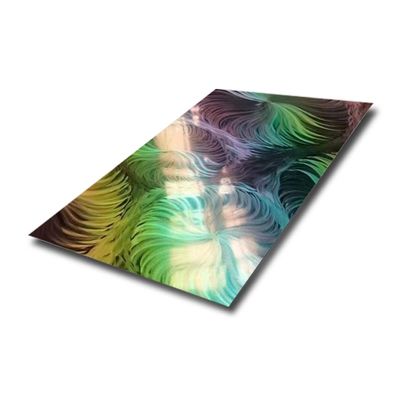 Farbenfrohe Edelstahlfolie Spiegel 304 Fantasy Farbverlauf 3D Laserfolie