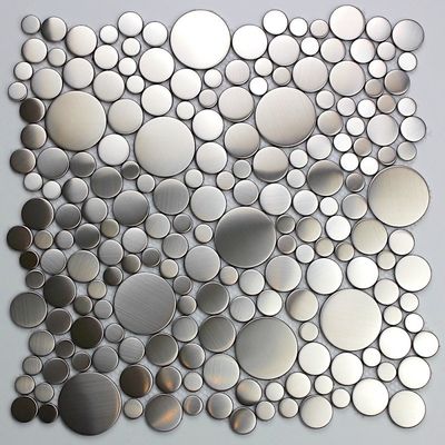 Edelstahl-silbernes Mosaik-Fliesen-Badezimmer 8mm metallische Penny Tile Grand Metal