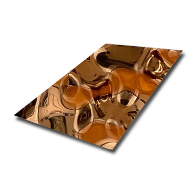 Rose Gold-Wasser-Wippel-Edelstahlplatte 3,0 mm Dicke Wasser-Wippel-Edelstahlplatte
