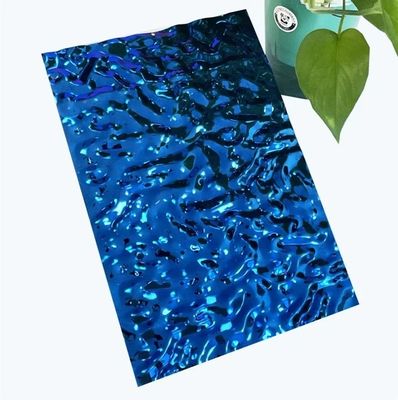 Edelstahlplattenhersteller Pvd-Beschichtung Farben Saphirblau kleines Edelstahl-Wasser-Wellenblatt
