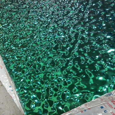 304 0,6 mm dickes Spiegel PVD grüne Farbe Edelstahlblech Wassereinwirbelung Edelstahldeckenplatte