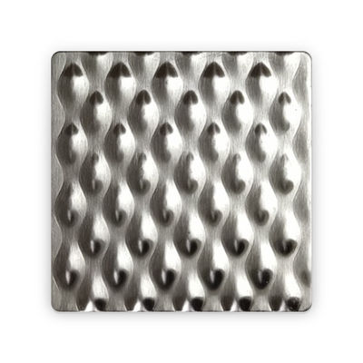 304 0,8 mm dicke Regentropfen texturiertes Muster geprägtes Metallblech 6WL verfestigte Bleche aus Edelstahl
