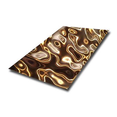 2D Muster 3D 1000mm Breiten-dekoratives Edelstahlblech-Rose Gold Mirror Stamped Plates