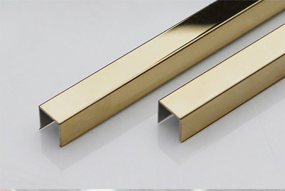 Der Gold316 U-förmige Spiegel-Ordnung 0.5mm~3mm Edelstahl-Fliesen-Ordnungs-20mm stark