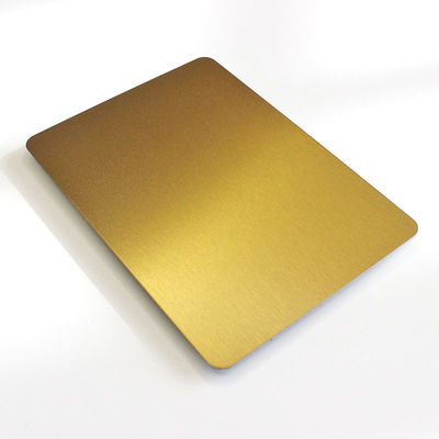 Guter Preis 304 Gold gebürstetes Edelstahlblech Kaltgewalzte Edelstahlplatte Online
