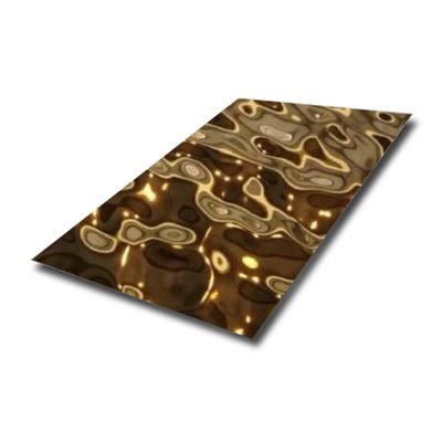 Guter Preis Stärke Champagne Gold Color Water Ripple-Edelstahlblech-0.3mm 0.4mm Online