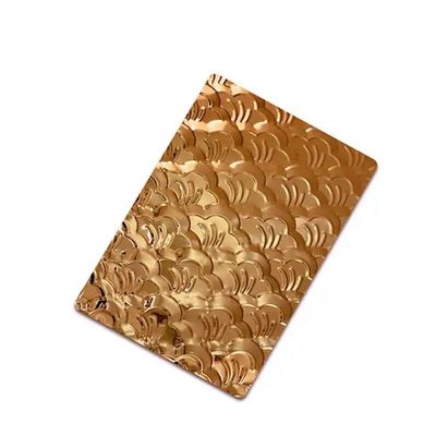 Guter Preis 1.5 mm Dicke Goldene Edelstahlplatte 4 * 8 Ft Schnitzmuster Aufgestickte Oberfläche Online