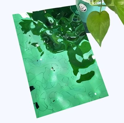 Guter Preis 304 0,6 mm dickes Spiegel PVD grüne Farbe Edelstahlblech Wassereinwirbelung Edelstahldeckenplatte Online