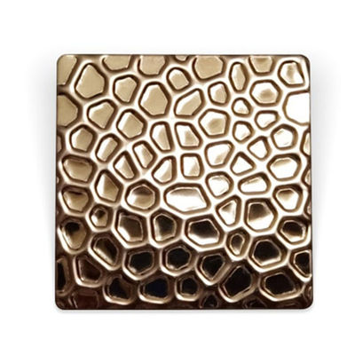 Guter Preis AISI 304 316 PVD Rose gold Farbe Honigstock Musterplatte Edelstahl Textur Blatt Online