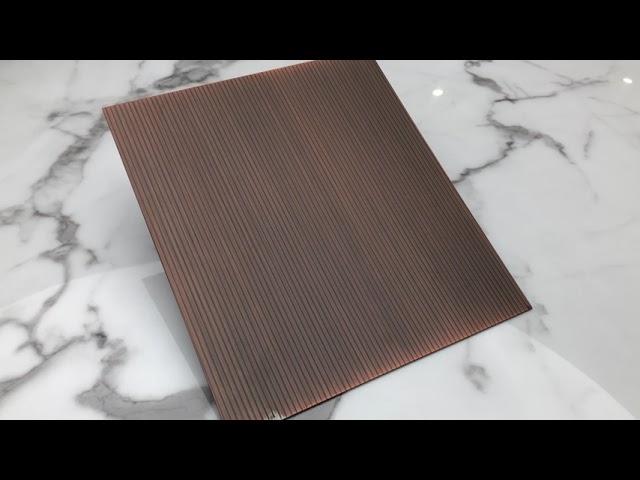 Firmenvideos Ungefähr 0.03mm Decorative Stainless Steel Sheet Antique Bronze Color Copper Brass Coated Clad