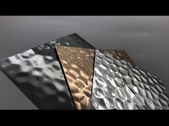 Water Ripple Edelstahlplatte 3D-Design Hammerplatte Dekoratives Edelstahlblech 4x8