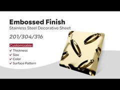 201 304 Goldfarbe beschichtet 3MM 2MM Stempeloberfläche Rutschfeste Stahl-Geschacherte Platte